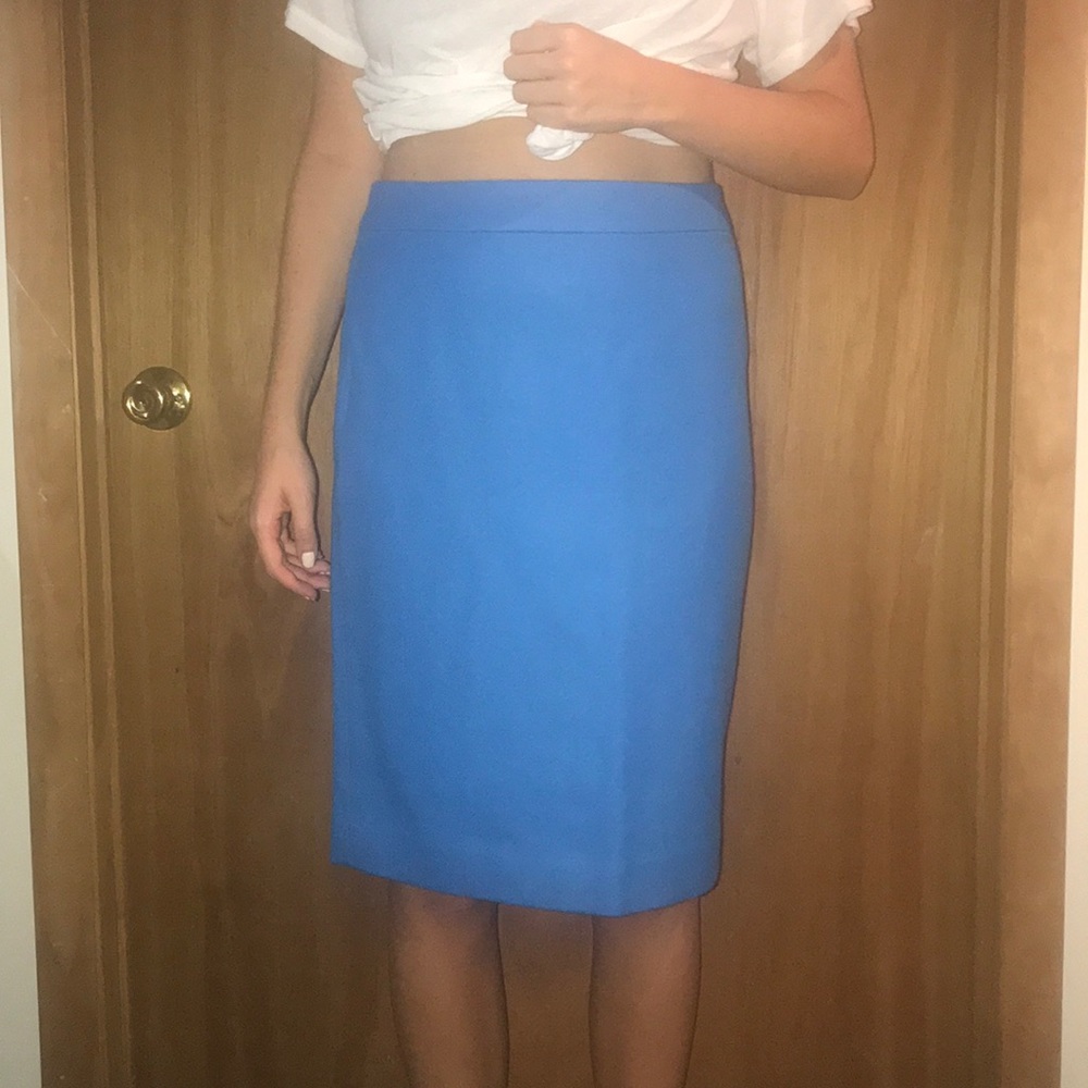 Blue pencil skirt